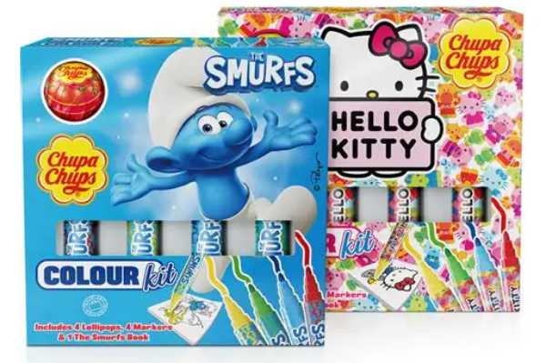Chupa Chups Colour Kit 48g - Hello Kitty & Schlümpfe