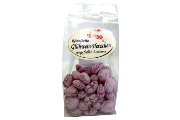 Edel - Glühwein Herzchen Bonbons 150g Beutel
