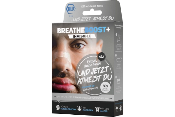 breatheboost+ INVISIBLE Nasenpflaster (30er Box)